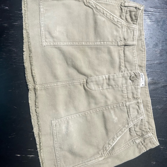 Vintage American Eagle Outfitters Distressed Khaki Mini Skirt - Picture 1 of 8